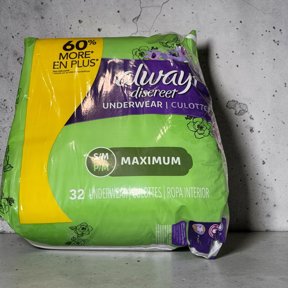 Always Discreet Underwear Women S/M Maximum Absorbency 15 Count